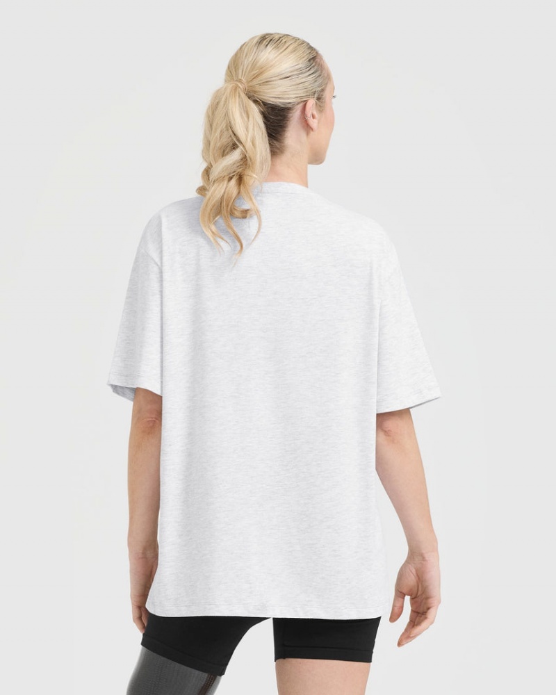 Oner Active Classic Oner Grafisk Oversized Lette T Shirts Lysegrå | 908-GNBMZQ