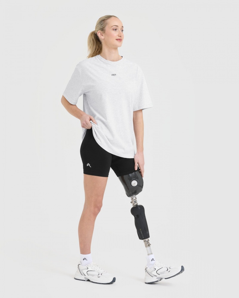 Oner Active Classic Oner Grafisk Oversized Lette T Shirts Lysegrå | 908-GNBMZQ