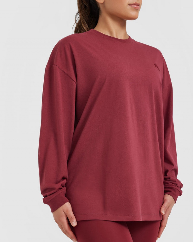 Oner Active Classic Oversized Lette Long Sleeve T Shirts Lyserød | 187-BPMDLS