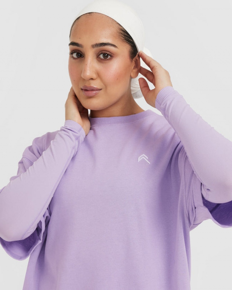 Oner Active Classic Oversized Longline T Shirts Lilla | 601-HXWCIL