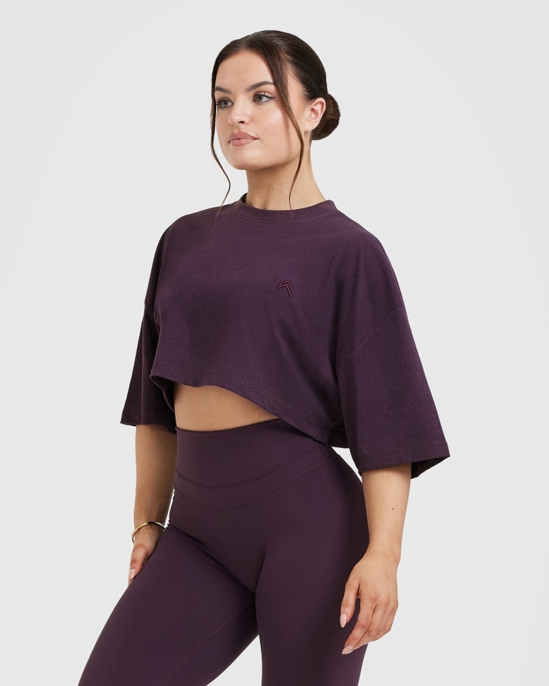 Oner Active Classic Relaxed Crop Lette T Shirts Lilla | 127-JFRVZC