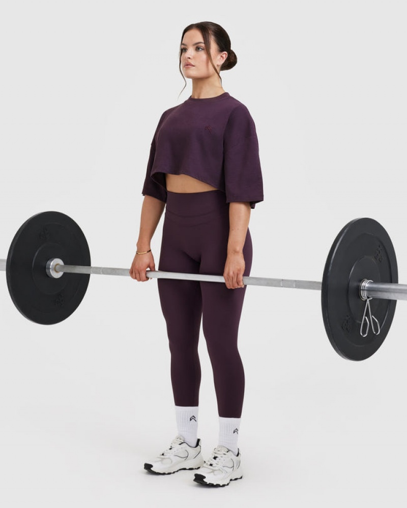 Oner Active Classic Relaxed Crop Lette T Shirts Lilla | 127-JFRVZC