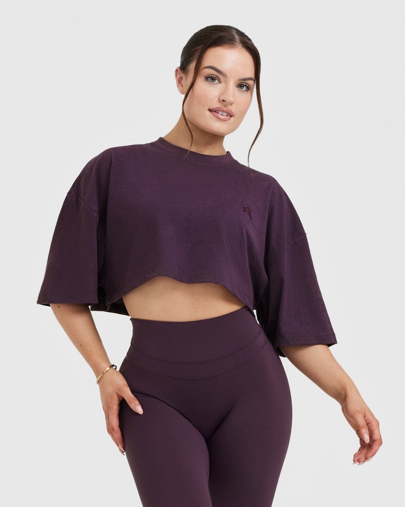 Oner Active Classic Relaxed Crop Lette T Shirts Lilla | 127-JFRVZC