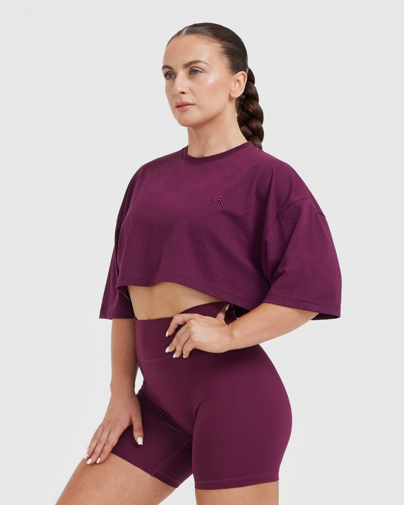 Oner Active Classic Relaxed Crop Lette T Shirts Lilla | 315-MTEYPX