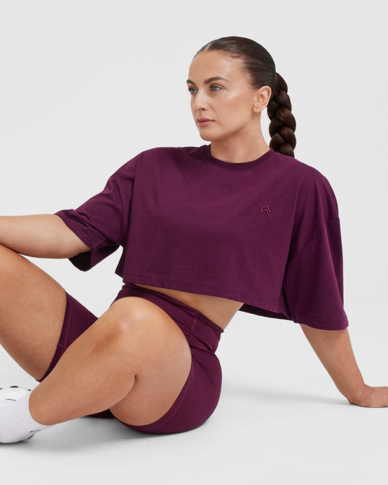 Oner Active Classic Relaxed Crop Lette T Shirts Lilla | 315-MTEYPX