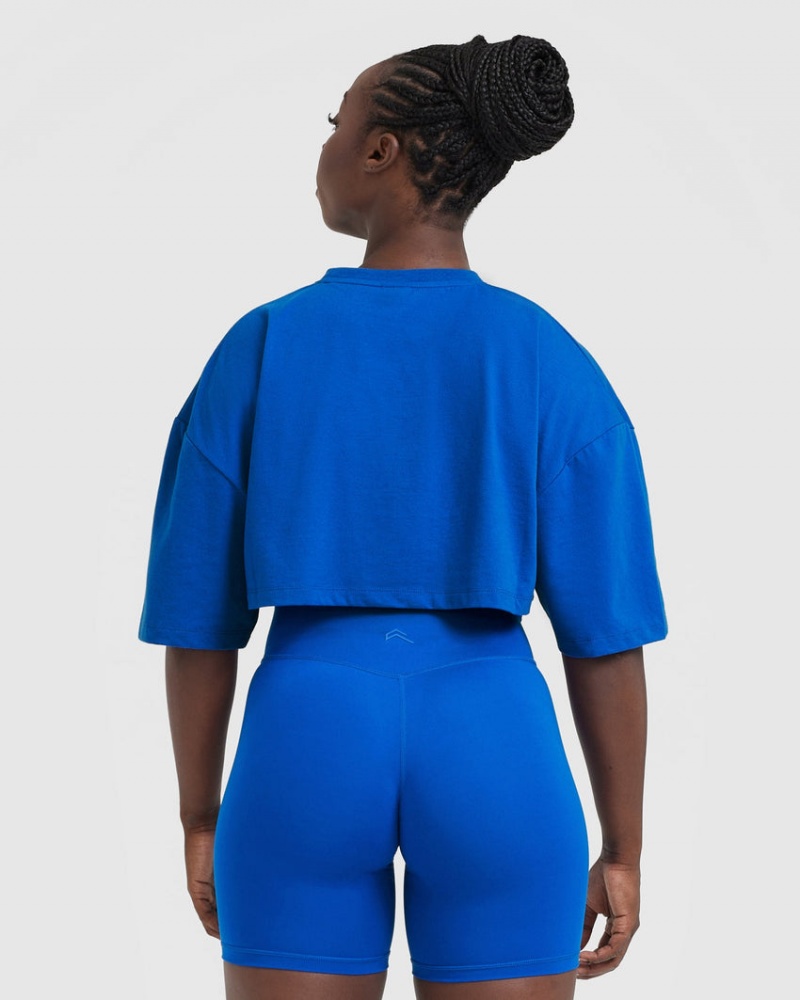 Oner Active Classic Relaxed Crop Lette T Shirts Dyb Blå | 804-FCARMO