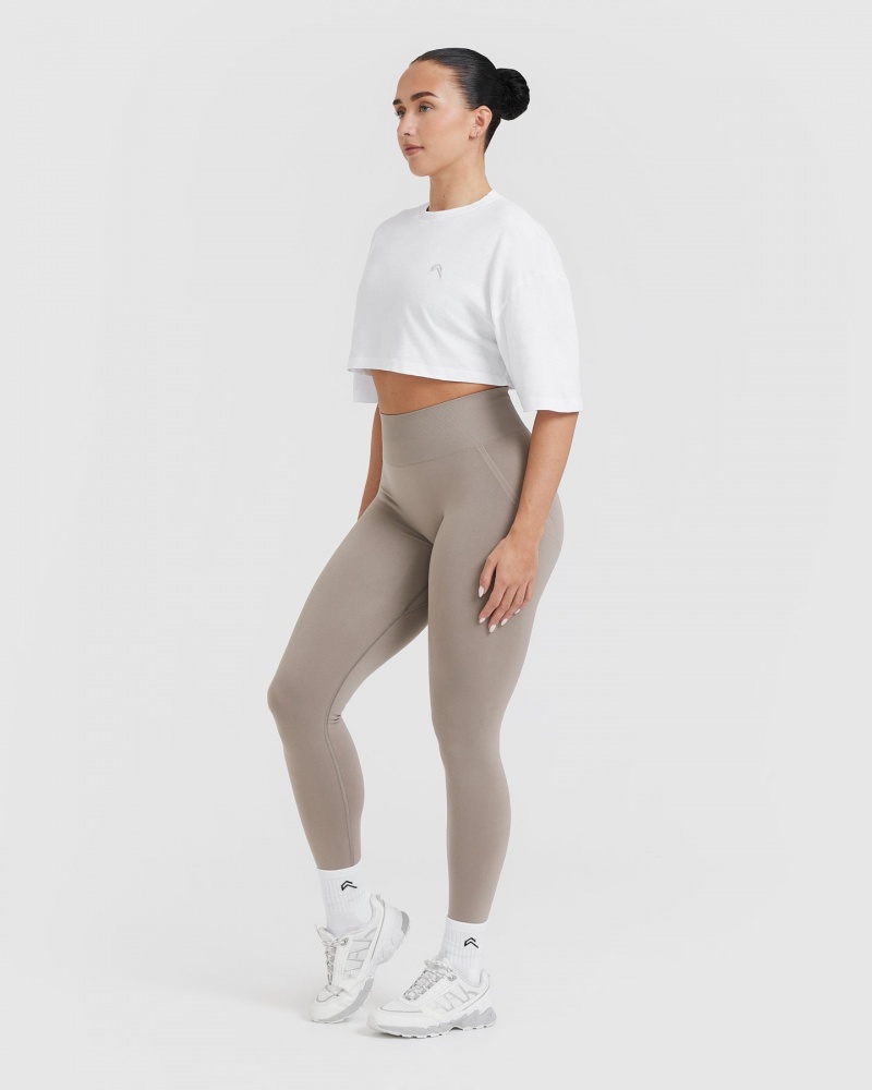 Oner Active Classic Relaxed Crop Lette T Shirts Hvide | 926-POYUIJ