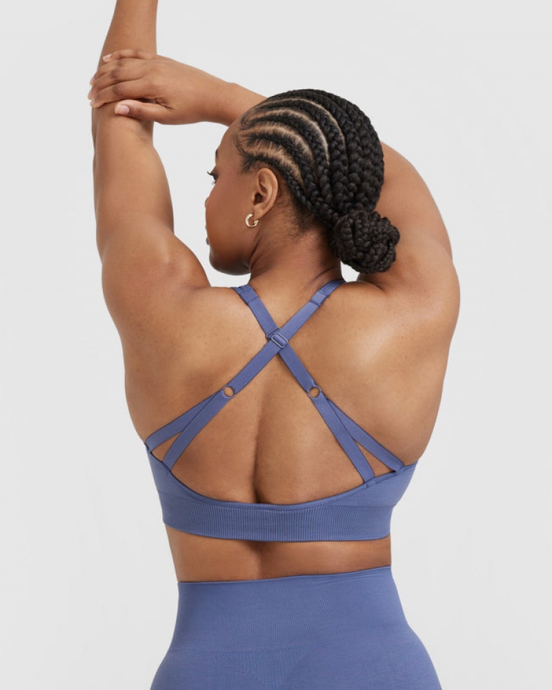 Oner Active Classic Seamless 2.0 Bralette Sports Bras Blå | 083-BESTGW