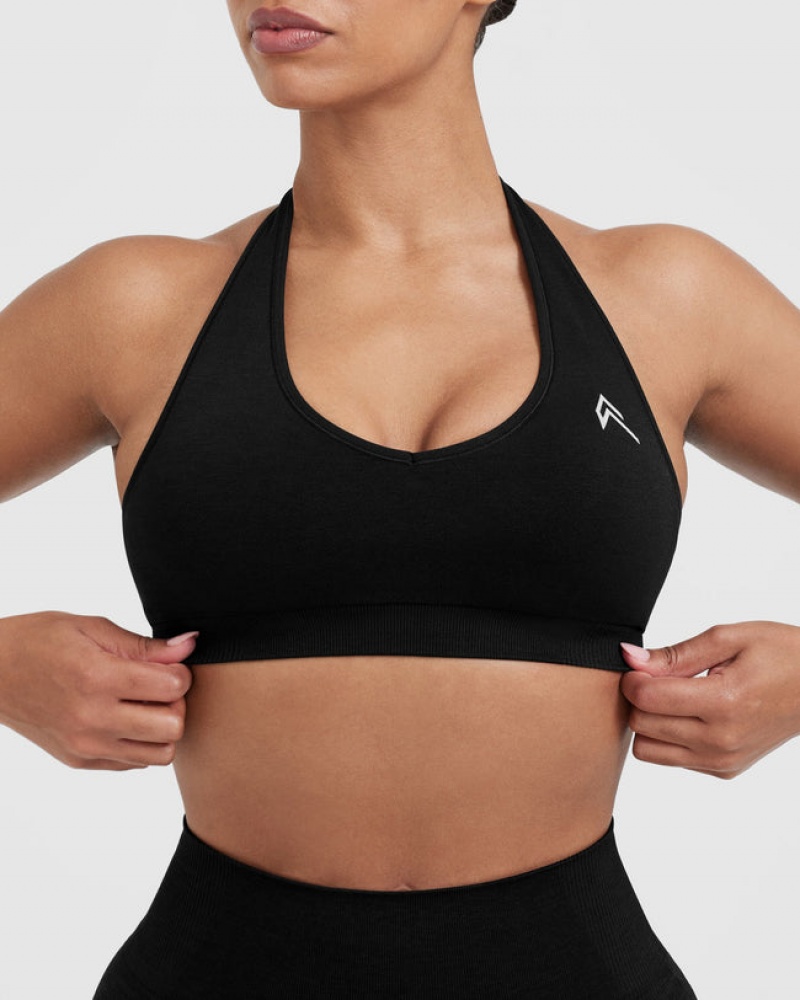 Oner Active Classic Seamless 2.0 Halter Neck Bralette Sports Bras Sort | 378-SVHETY