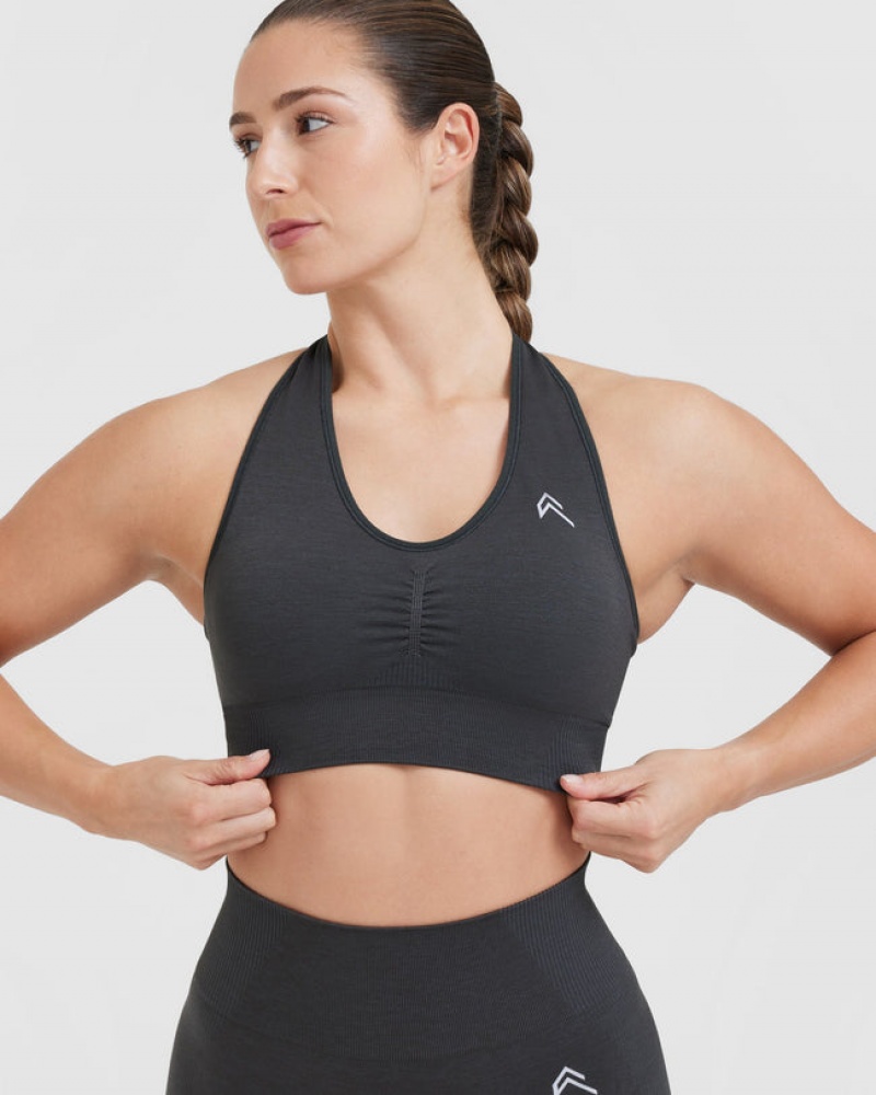 Oner Active Classic Seamless 2.0 V-Neck Bralette Sports Bras Sort | 179-KGMRSE