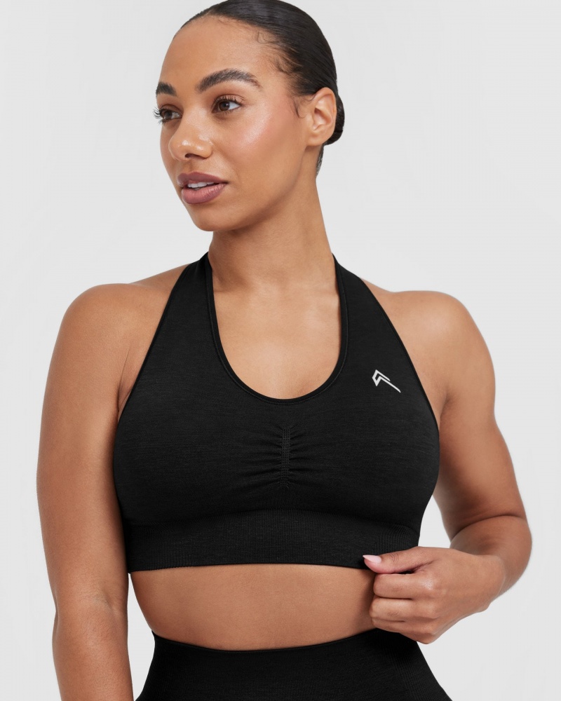 Oner Active Classic Seamless 2.0 V-Neck Bralette Sports Bras Sort | 231-SXKPEZ