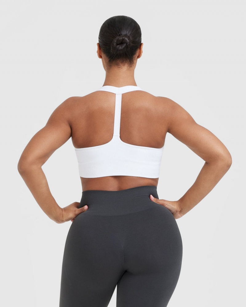 Oner Active Classic Seamless 2.0 V-Neck Bralette Sports Bras Hvide | 953-EKDJSB