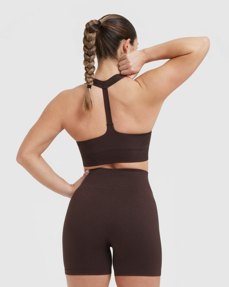 Oner Active Classic Seamless 2.0 V-Neck Bralette Sports Bras Mørkegrå | 275-HYIFWE