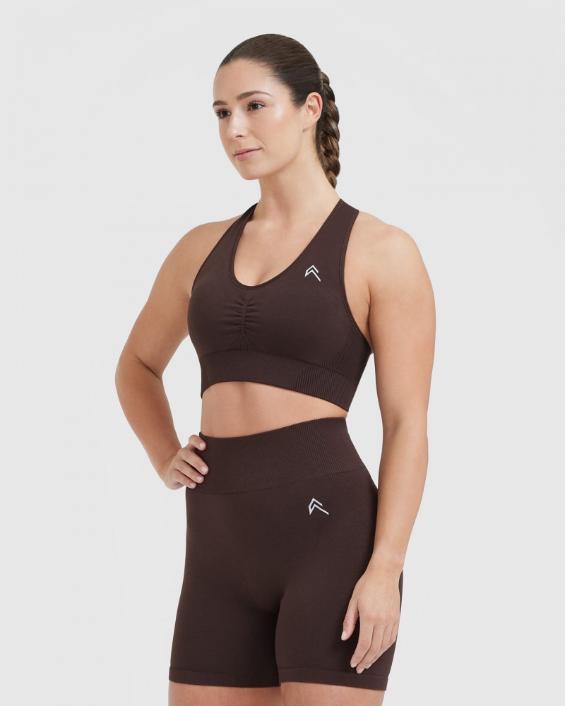 Oner Active Classic Seamless 2.0 V-Neck Bralette Sports Bras Mørkegrå | 275-HYIFWE