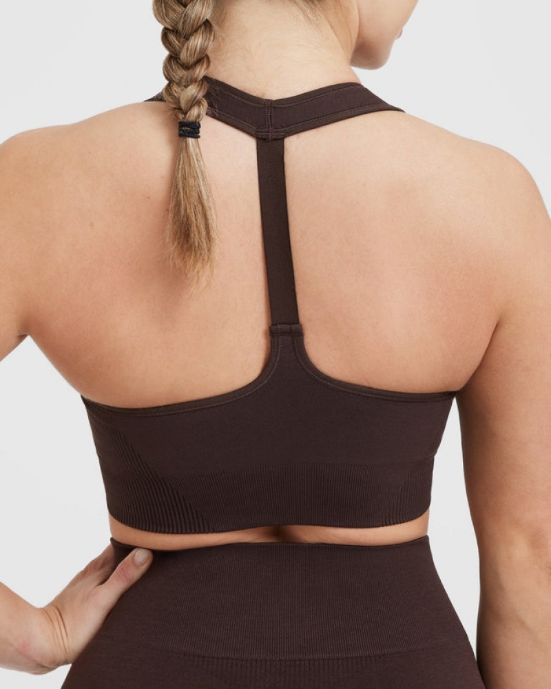 Oner Active Classic Seamless 2.0 V-Neck Bralette Sports Bras Mørkegrå | 275-HYIFWE