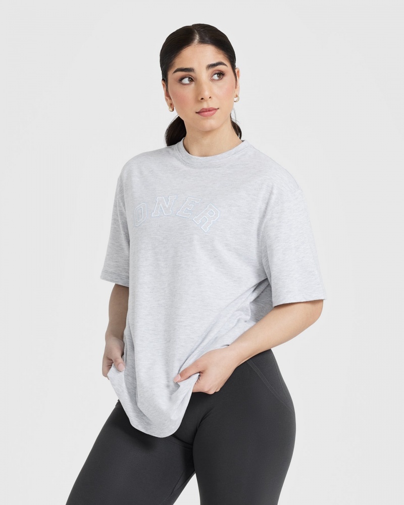 Oner Active Classic Varsity Oversized Lette T Shirts Lysegrå | 062-FMXEJT