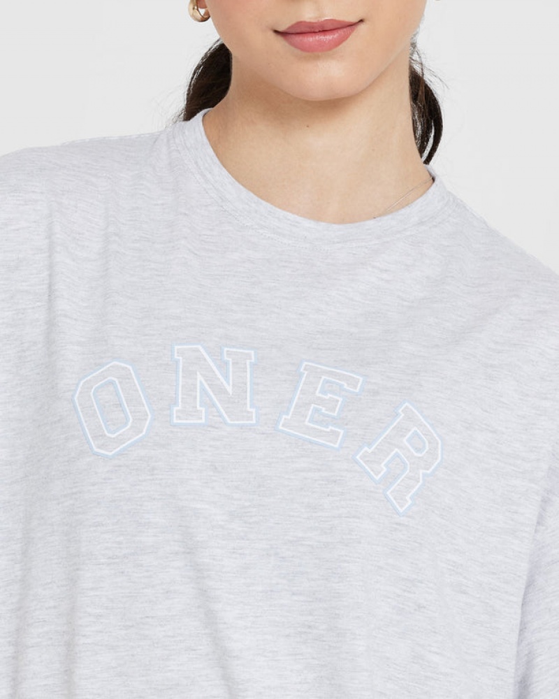 Oner Active Classic Varsity Oversized Lette T Shirts Lysegrå | 062-FMXEJT