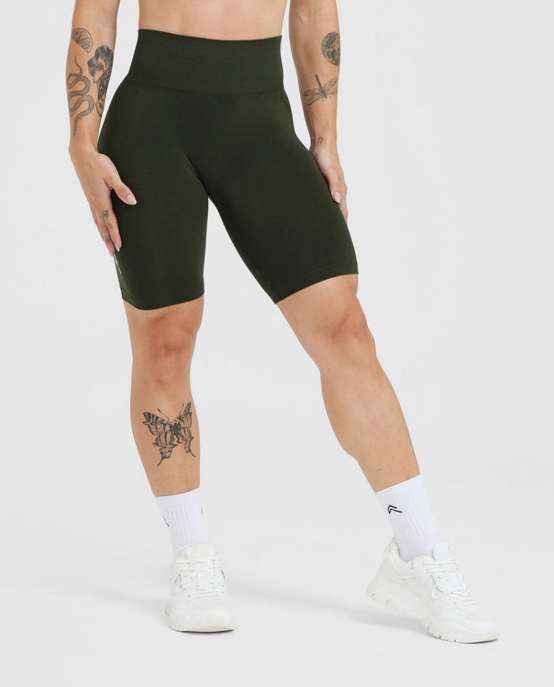 Oner Active Effortless Seamless Cycling Shorts Khaki | 071-ENWTJF