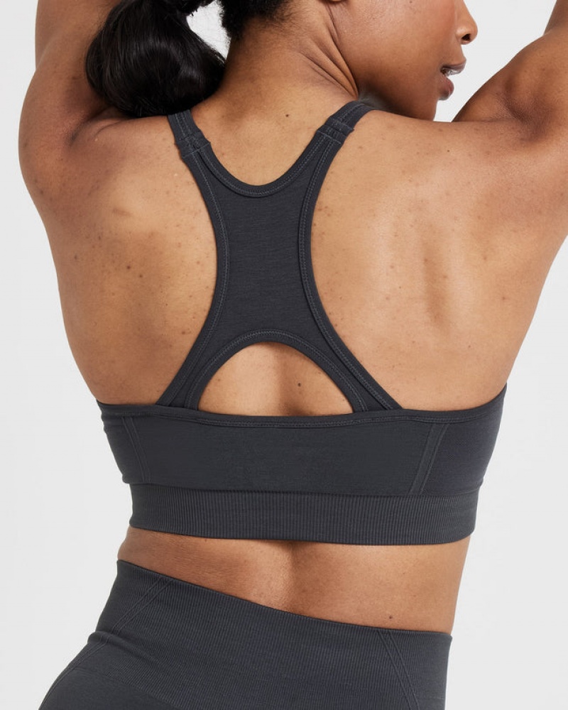 Oner Active Effortless Seamless High Neck Bralette Sports Bras Sort | 873-IGLRTM