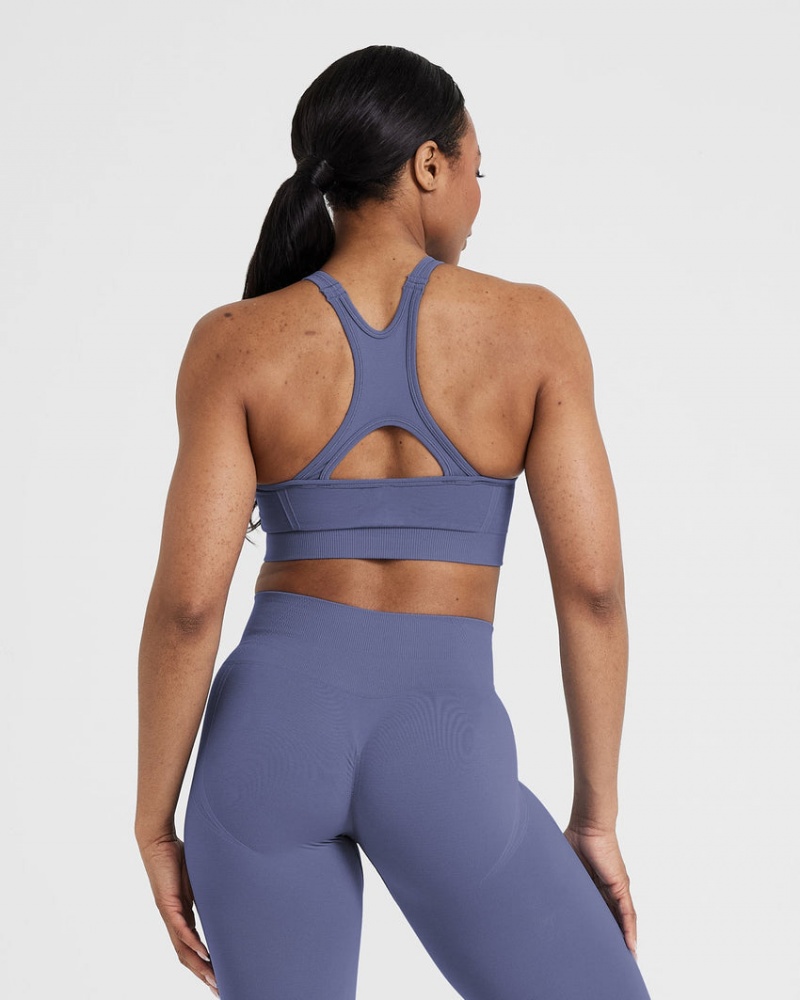 Oner Active Effortless Seamless High Neck Bralette Sports Bras Blå | 680-FRZEPY