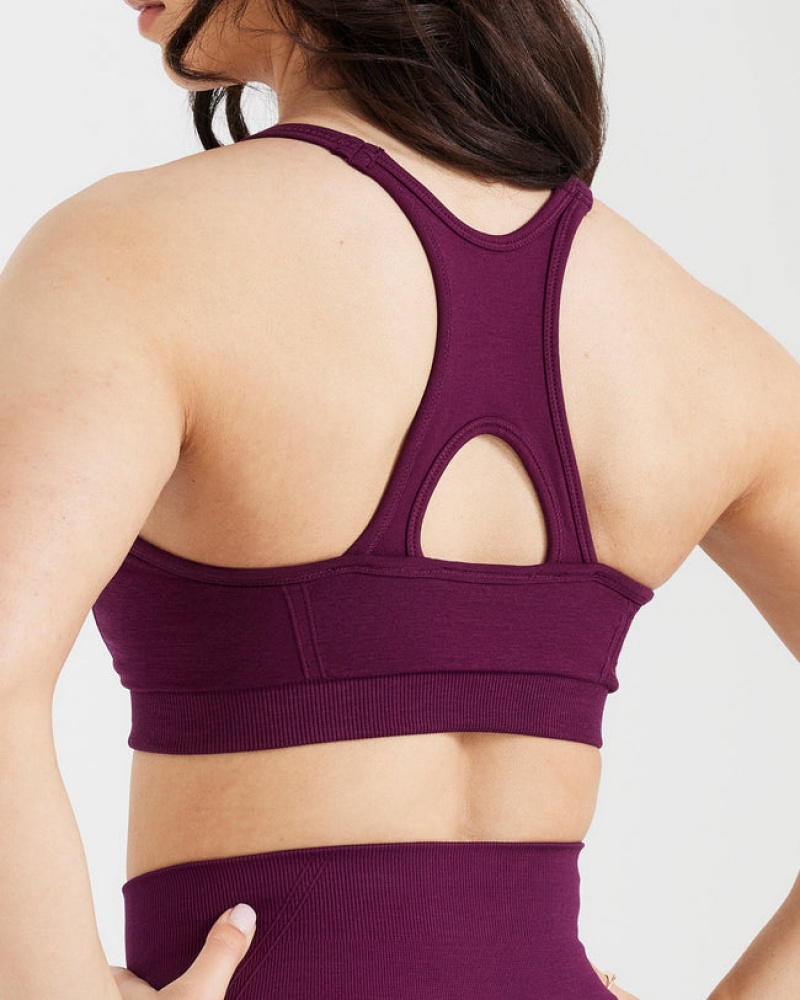 Oner Active Effortless Seamless High Neck Bralette Sports Bras Bordeaux | 075-ZAHVCO