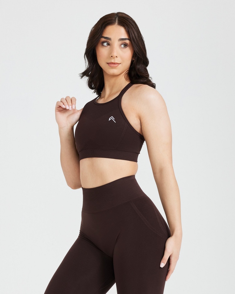 Oner Active Effortless Seamless High Neck Bralette Sports Bras Mørkegrå | 389-PUNKLG