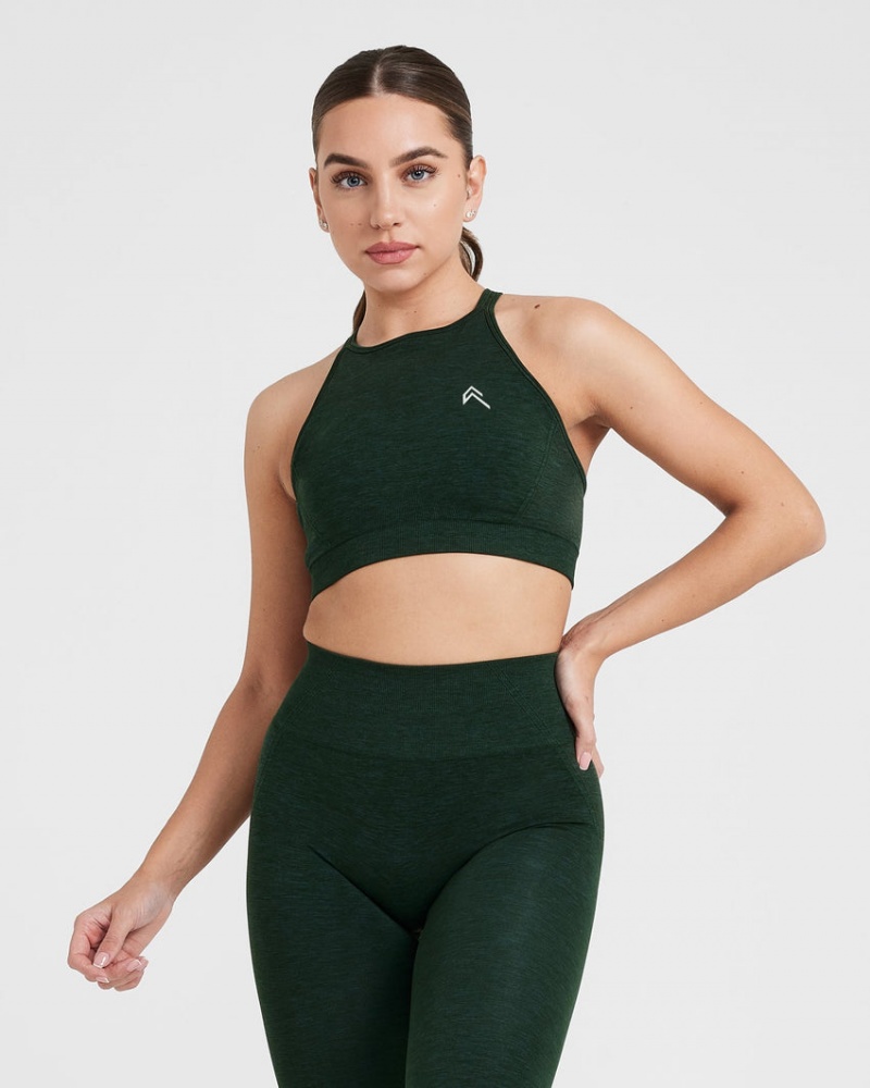 Oner Active Effortless Seamless High Neck Bralette Sports Bras Grøn | 594-IBCWME