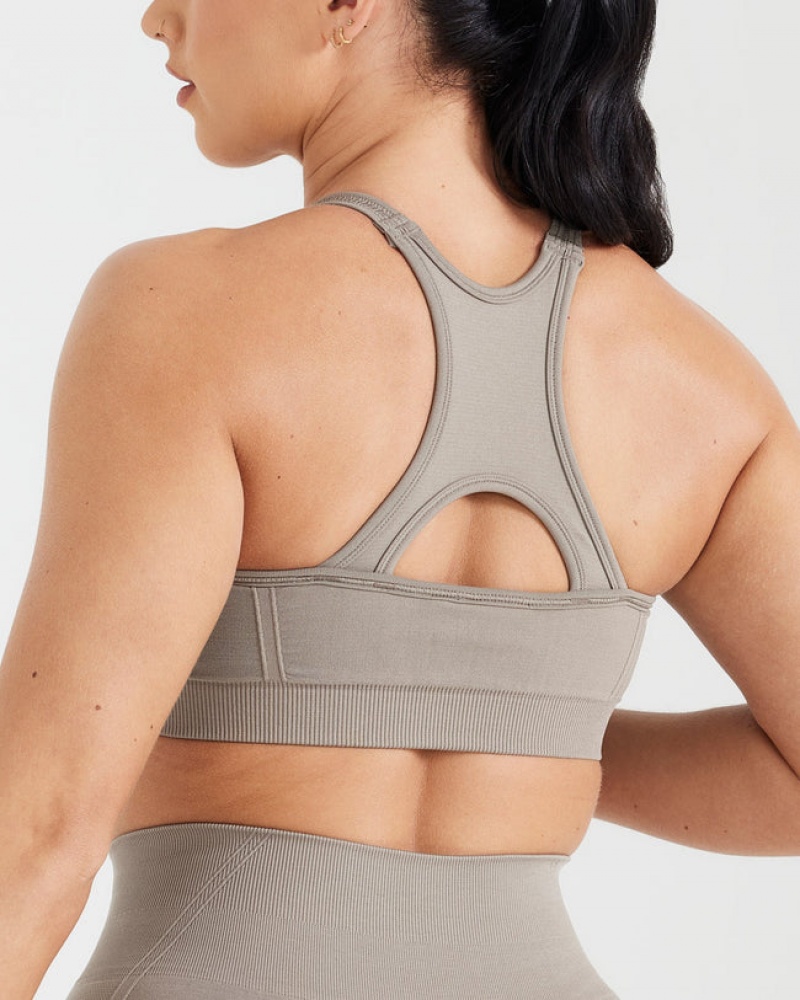 Oner Active Effortless Seamless High Neck Bralette Sports Bras Grå | 436-EJTONU