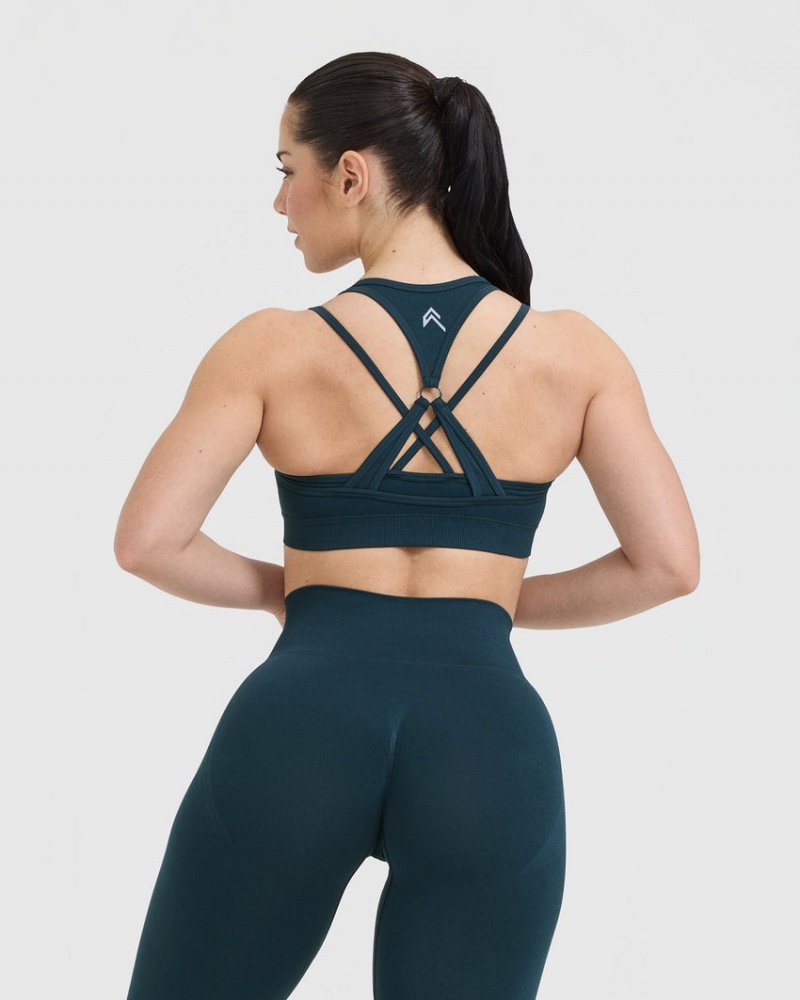 Oner Active Effortless Seamless Layered Sports Bras Blå | 324-JZGIQM