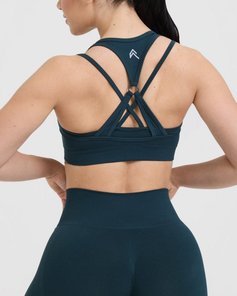 Oner Active Effortless Seamless Layered Sports Bras Blå | 324-JZGIQM