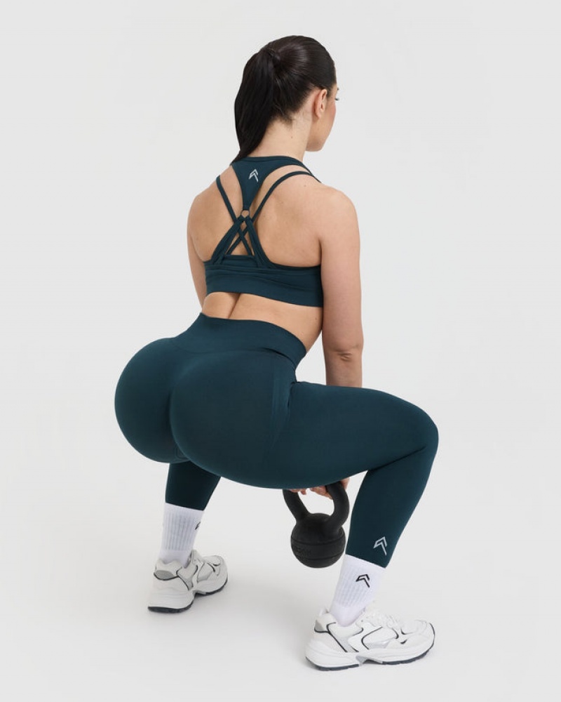 Oner Active Effortless Seamless Layered Sports Bras Blå | 324-JZGIQM