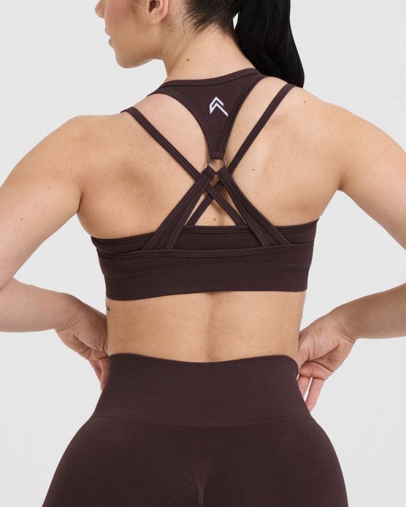 Oner Active Effortless Seamless Layered Sports Bras Lilla Brune | 438-XYIHAN