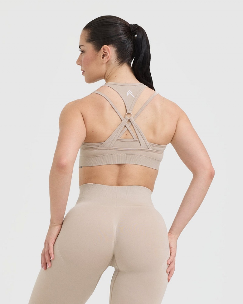 Oner Active Effortless Seamless Layered Sports Bras Lysebrune | 124-TWMXQC