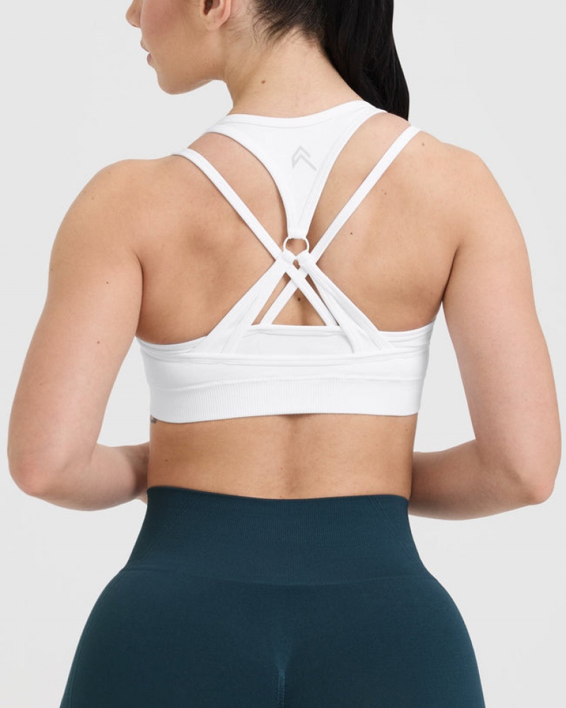 Oner Active Effortless Seamless Layered Sports Bras Hvide | 016-WBGKXP