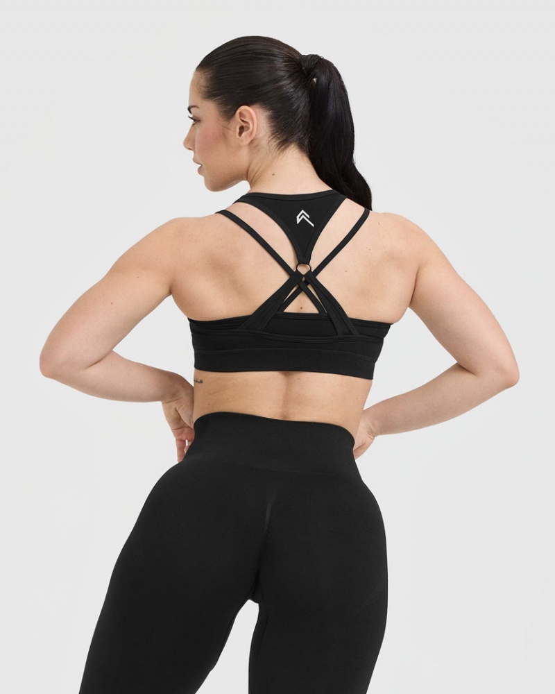 Oner Active Effortless Seamless Layered Sports Bras Sort | 498-CXHKSY