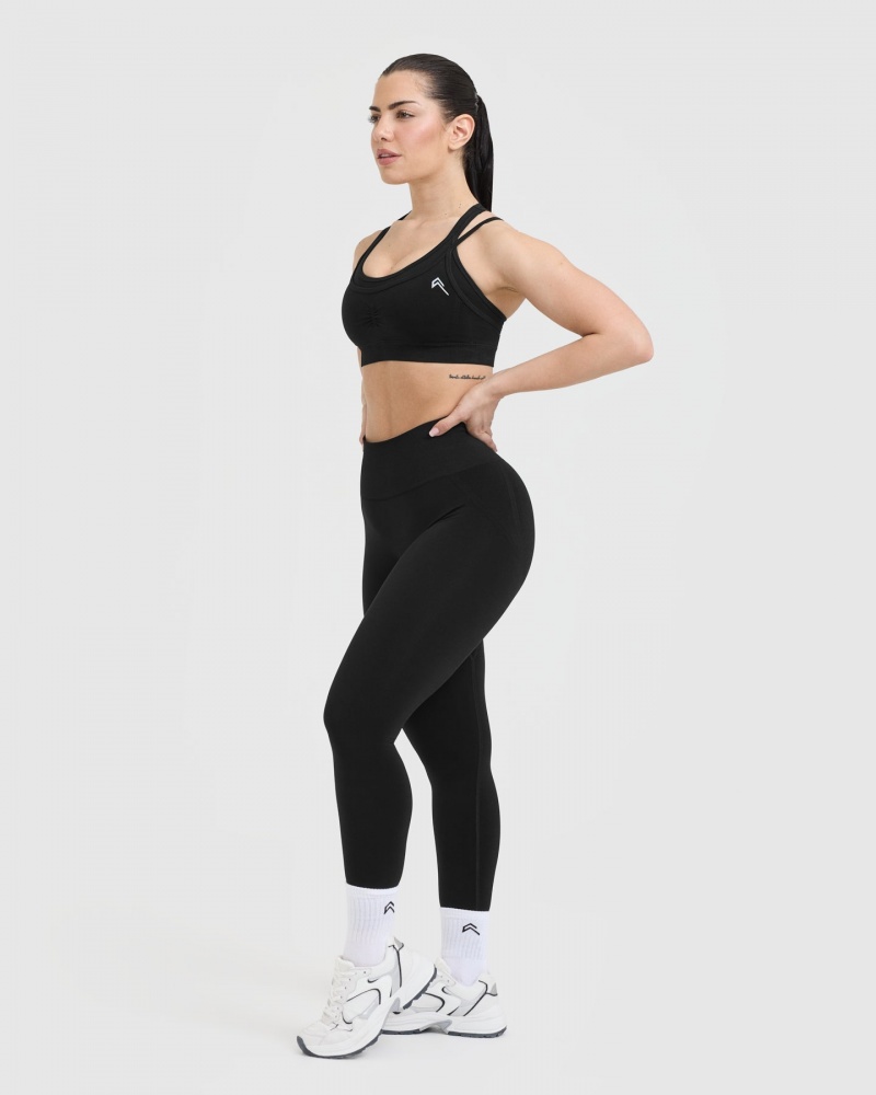 Oner Active Effortless Seamless Layered Sports Bras Sort | 498-CXHKSY