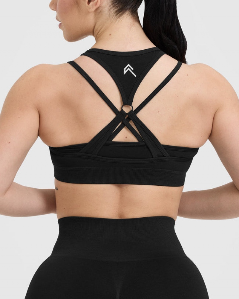 Oner Active Effortless Seamless Layered Sports Bras Sort | 498-CXHKSY