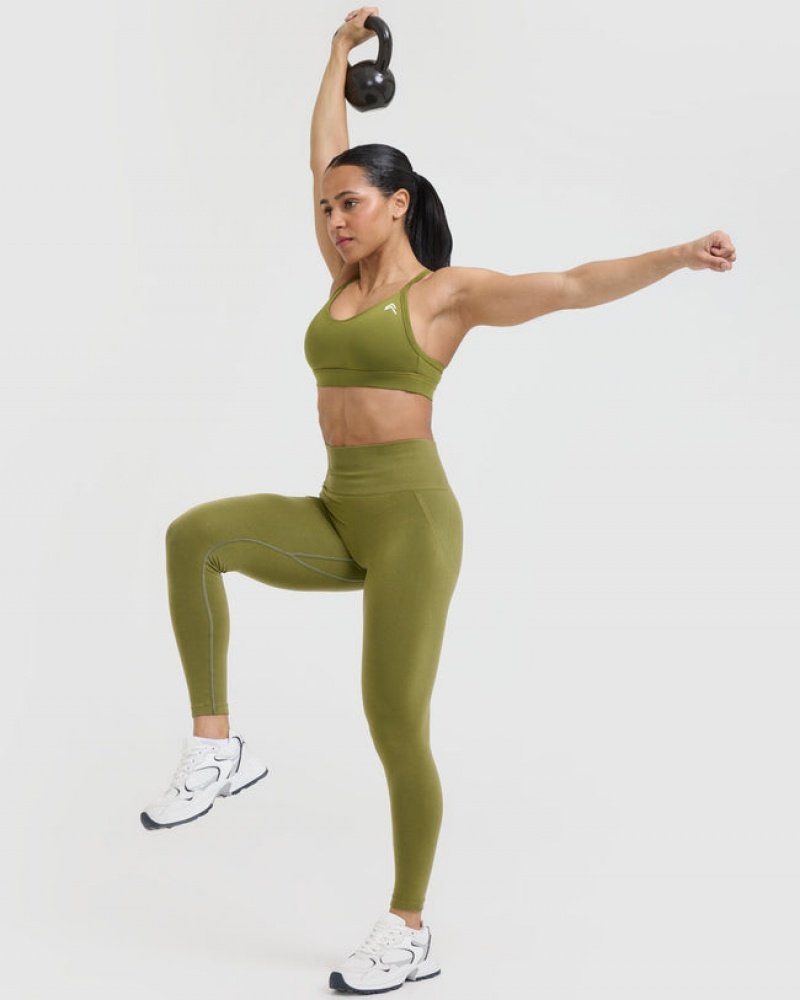 Oner Active Effortless Seamless Leggings Olivengrøn Grøn | 357-HJTOVX