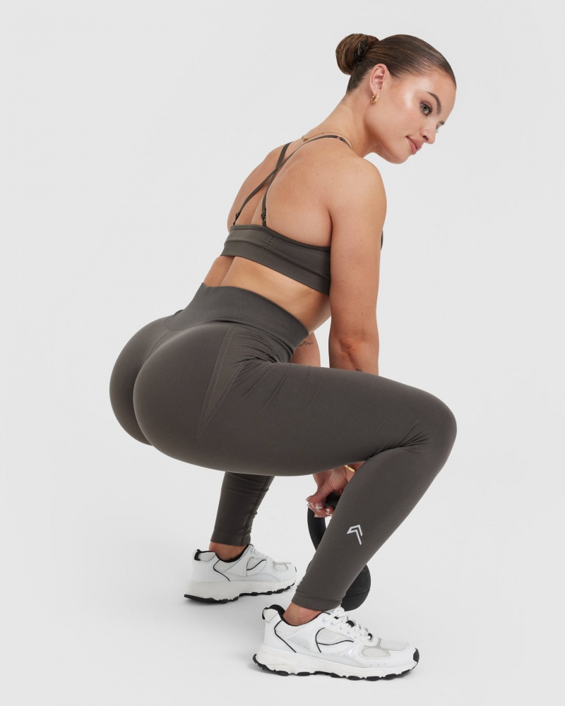 Oner Active Effortless Seamless Leggings Dyb Grå Brune | 487-XBVFDJ