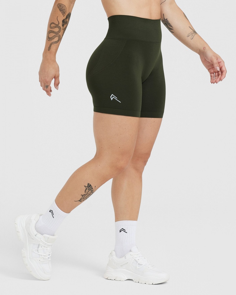 Oner Active Effortless Seamless Shorts Khaki | 487-YSLXVK