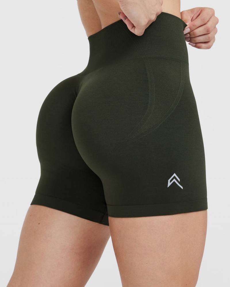 Oner Active Effortless Seamless Shorts Khaki | 487-YSLXVK