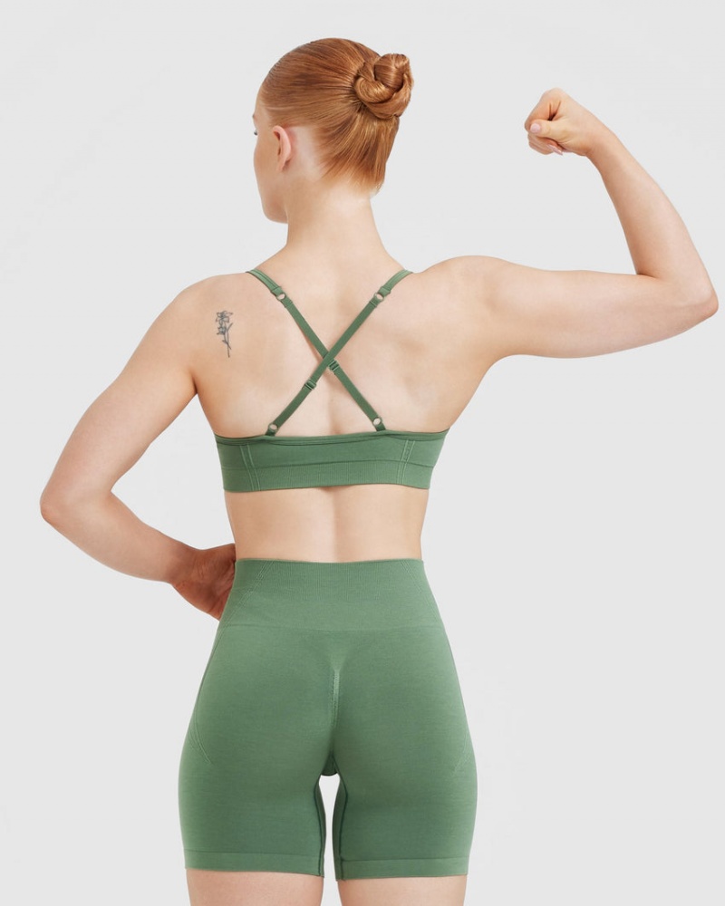 Oner Active Effortless Strappy Bralette Sports Bras Grøn | 438-WTEQAX