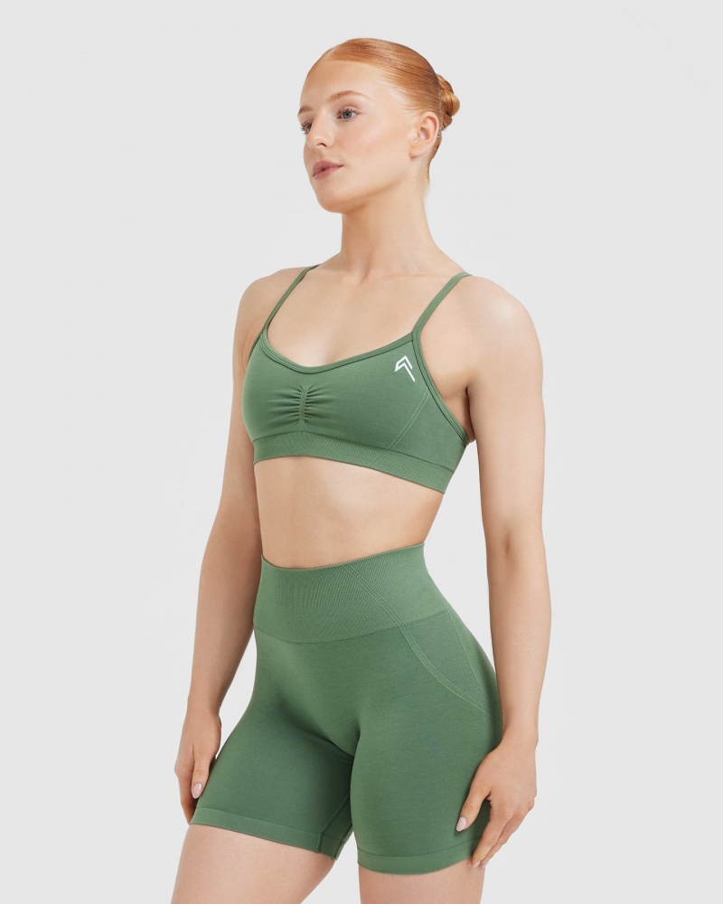 Oner Active Effortless Strappy Bralette Sports Bras Grøn | 438-WTEQAX