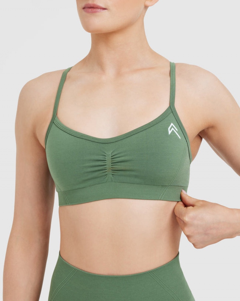 Oner Active Effortless Strappy Bralette Sports Bras Grøn | 438-WTEQAX