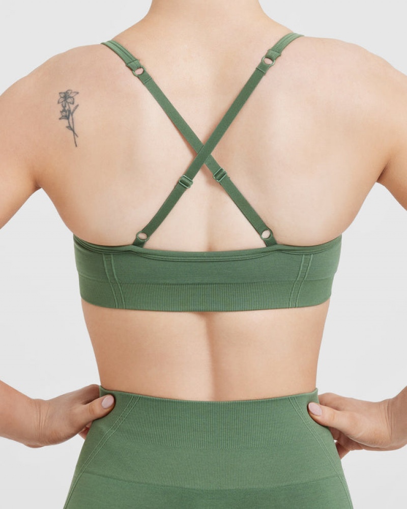 Oner Active Effortless Strappy Bralette Sports Bras Grøn | 438-WTEQAX