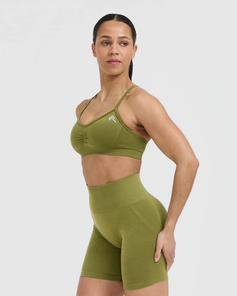 Oner Active Effortless Strappy Bralette Sports Bras Olivengrøn Grøn | 037-AIZKBS