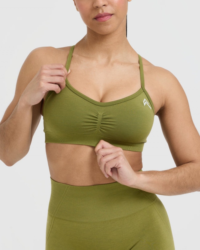 Oner Active Effortless Strappy Bralette Sports Bras Olivengrøn Grøn | 037-AIZKBS