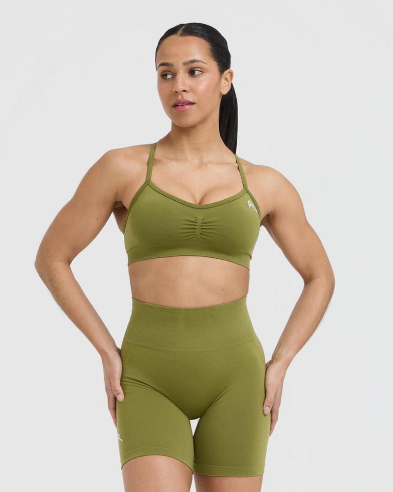 Oner Active Effortless Strappy Bralette Sports Bras Olivengrøn Grøn | 037-AIZKBS