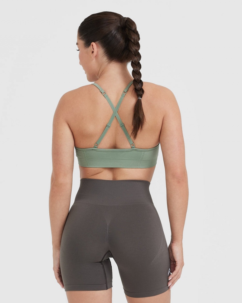 Oner Active Effortless Strappy Bralette Sports Bras Olivengrøn | 094-HGEPJL