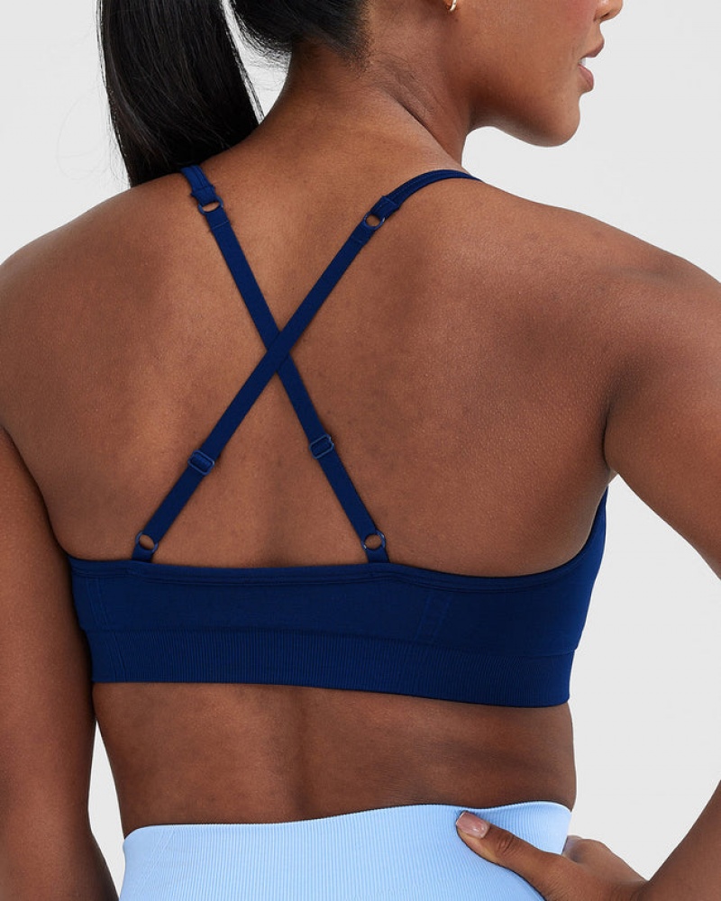 Oner Active Effortless Strappy Bralette Sports Bras Blå | 652-LGBMHY